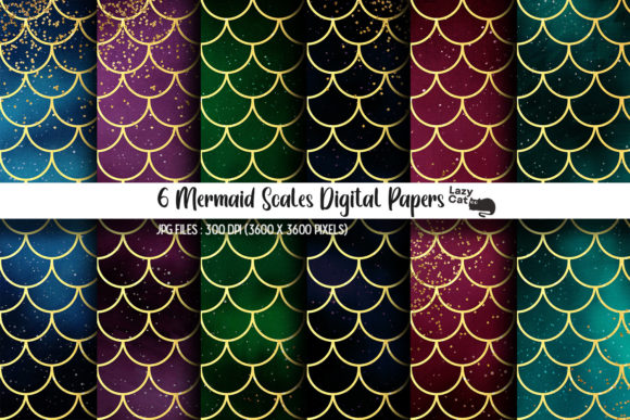 Abstract Mermaid Scales Digital Papers