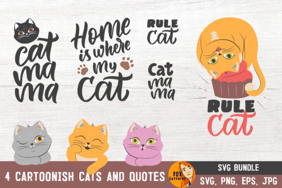 Cats with Quotes. Bundle Kittens
