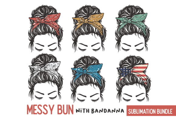 Messy Bun Bandanna Sublimation Bundle