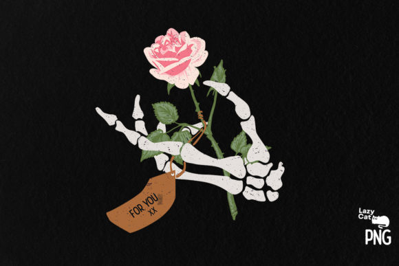 Skeleton Hand with Rose Sublimation